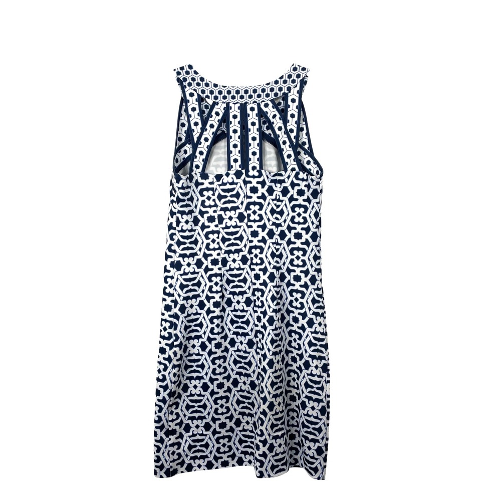 Gretchen Scott Isosceles cut‎ out printed Dress Size XS blue white Rio Gio - Picture 8 of 8